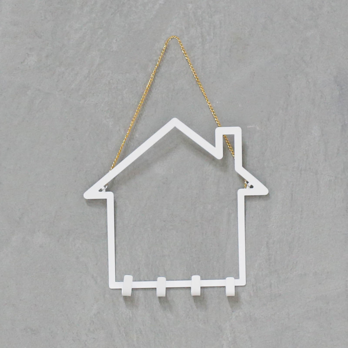 Панно-ключница с крючками "Дом"