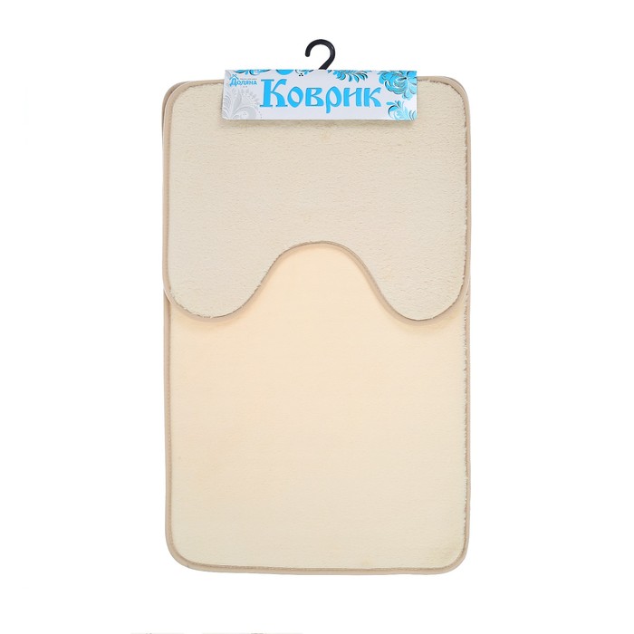 Набор ковриков для ванной и туалета 2 шт, 50х80, 40х50 см, цвет бежевый