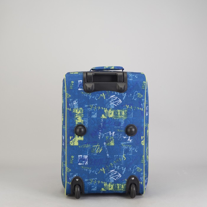 Чемодан малый "Штрихи", отдел на молнии, наружный карман, цвет синий