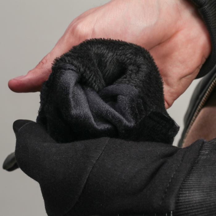 Перчатки мужские безразмерные, комбинированные, без подклада, для сенсорных экранов, цвет чёрный