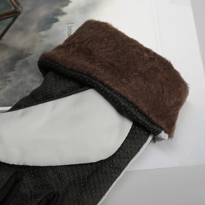 Перчатки женские утеплённые безразмерные, комбинированные, цвет серый