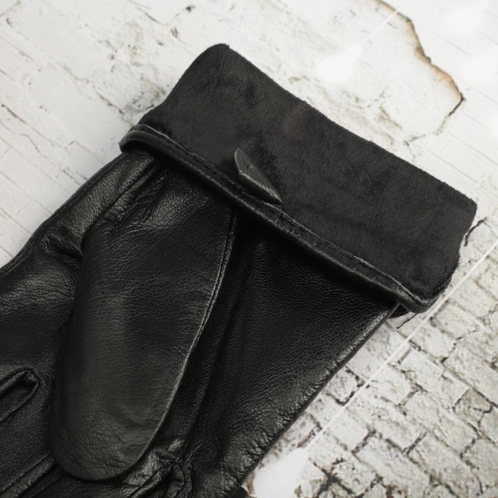 Перчатки мужские, р-р 10, подклад флис, цвет чёрный