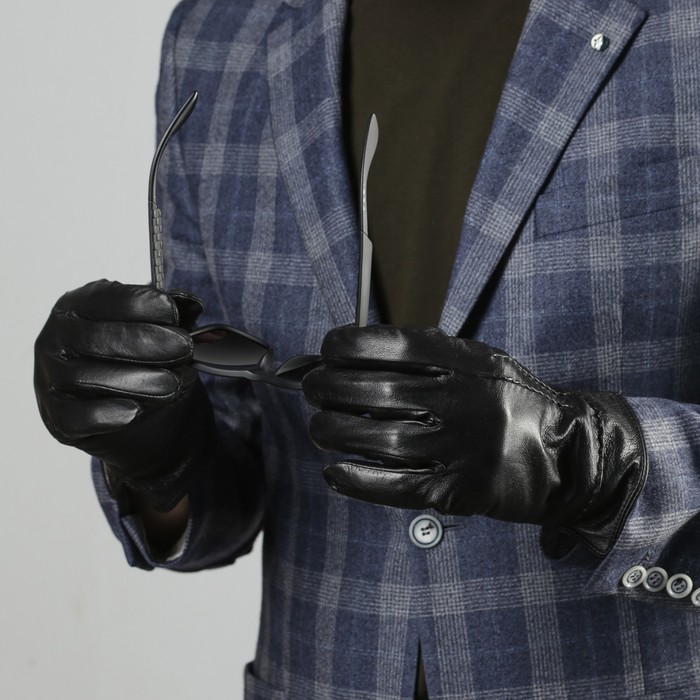 Перчатки мужские, р-р 11, подклад флис, цвет чёрный