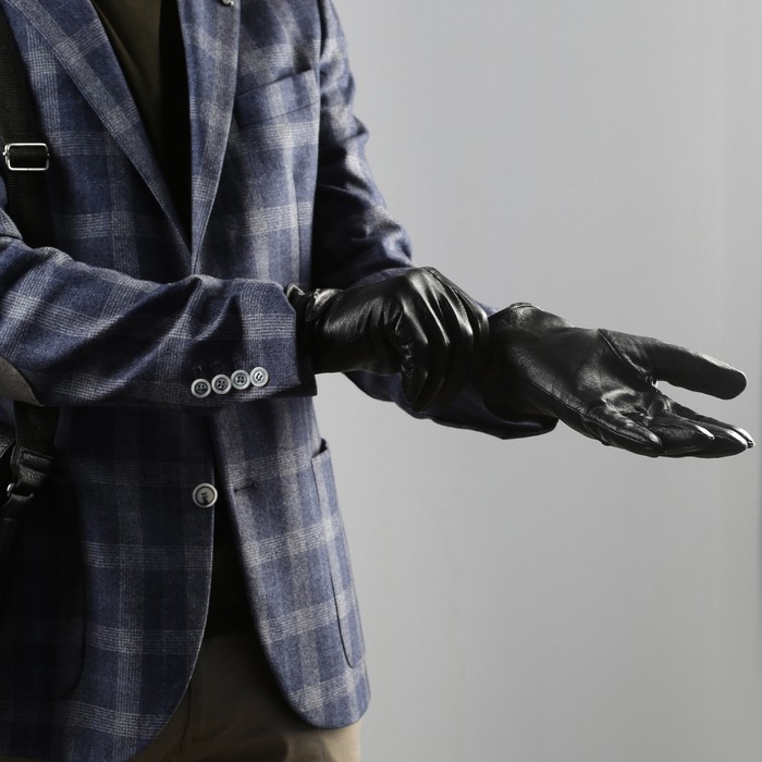 Перчатки мужские, р-р 11.5, подклад флис, цвет чёрный