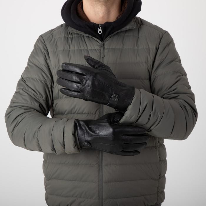 Перчатки мужские, р-р 10, подклад флис, цвет чёрный