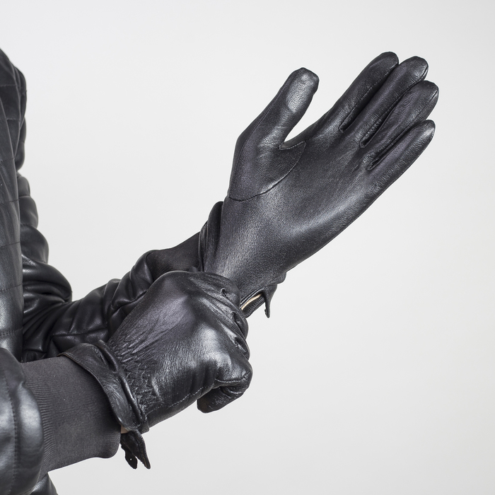 Перчатки мужские, р-р 11.5, подклад флис, цвет чёрный