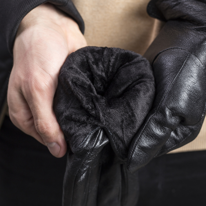 Перчатки мужские, р-р 11.5, подклад флис, цвет чёрный