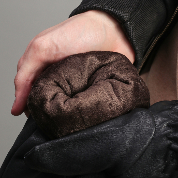 Перчатки мужские безразмерные, подклад флис, цвет чёрный