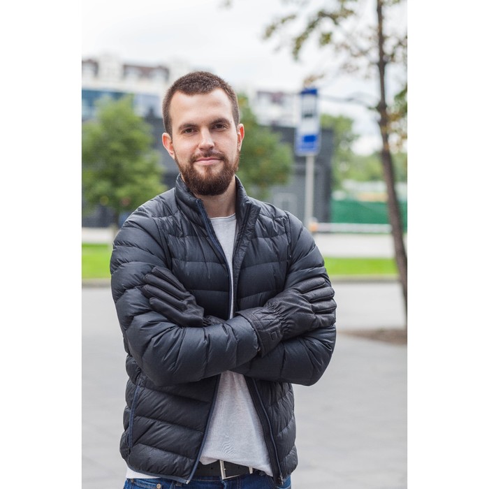 Перчатки мужские безразмерные, подклад флис, цвет чёрный