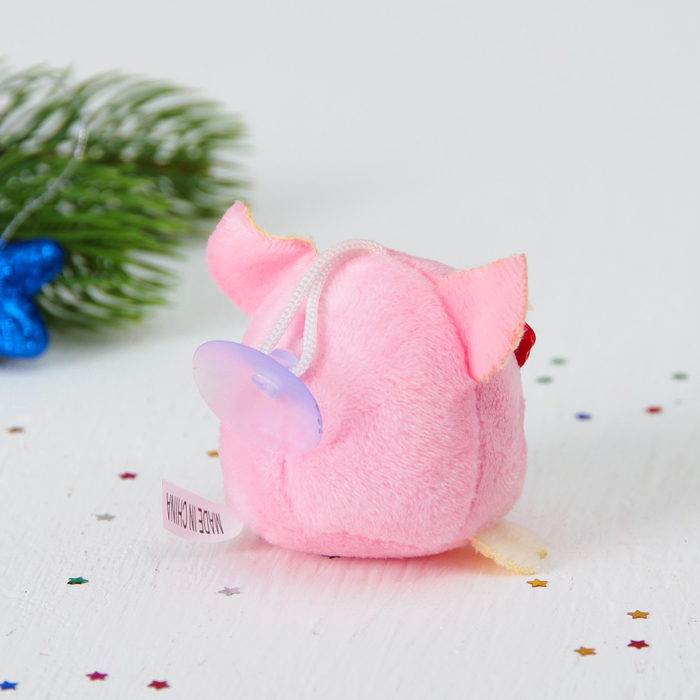 Мягкая игрушка-присоска "Поросёнок" в очках, цвета микс