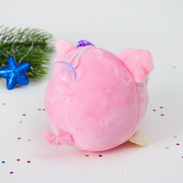 Мягкая игрушка-присоска "Хрюша в очках" цвета микс