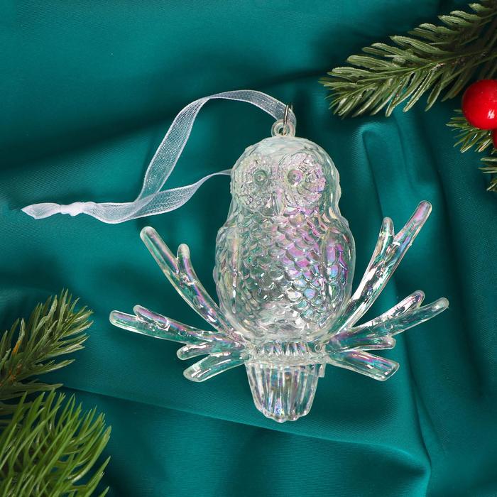 Украшение ёлочное "Сова" перелив 9*10 см