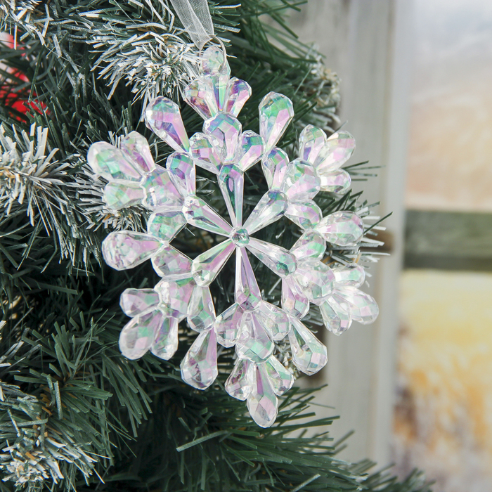 Украшение ёлочное "Снежинка" перелив 11,5*11,5 см