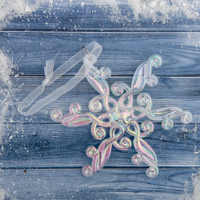 Украшение ёлочное "Снежинка" изгибы, перелив 11,5*11,5 см