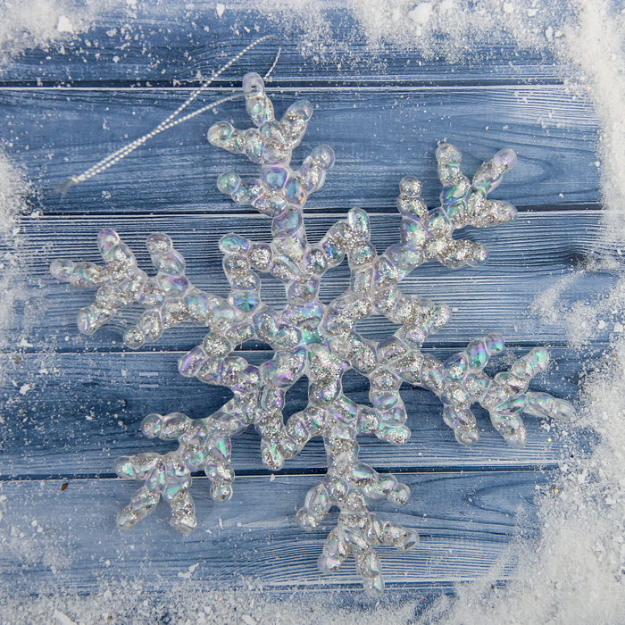 Украшение ёлочное "Снежинка ледяная" перелив 16*16 см