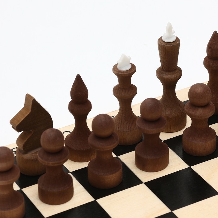 Шахматы "Основа" (доска дерево 29х29 см,фигуры дерево, король h=7.2 см, пешка h=4.5 см) микс