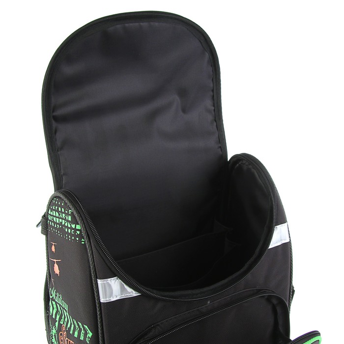 Ранец Стандарт раскладной Stavia 37*26*15 мал "Милитари", чёрный 7627