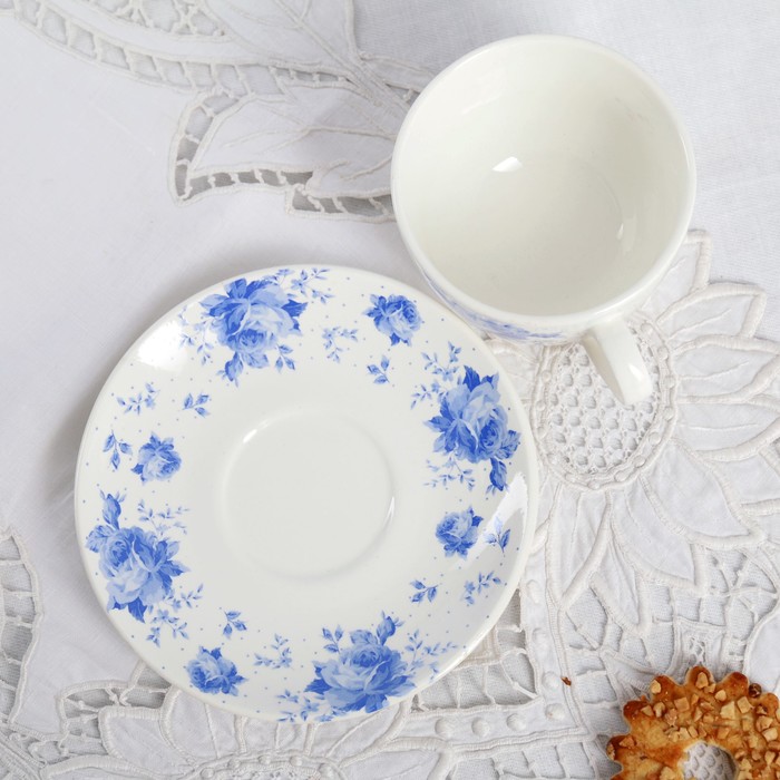 Чайная пара 240 мл "Кантри. Синие цветы"