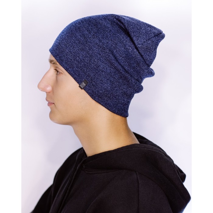 Шапка мужская демисезонная "ФЛАЕР М" 830110 цвет джинс меланж, р-р 56-58