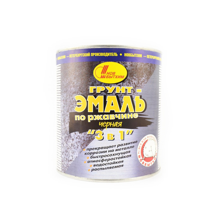 Грунт-эмаль по ржавчине черная 1л