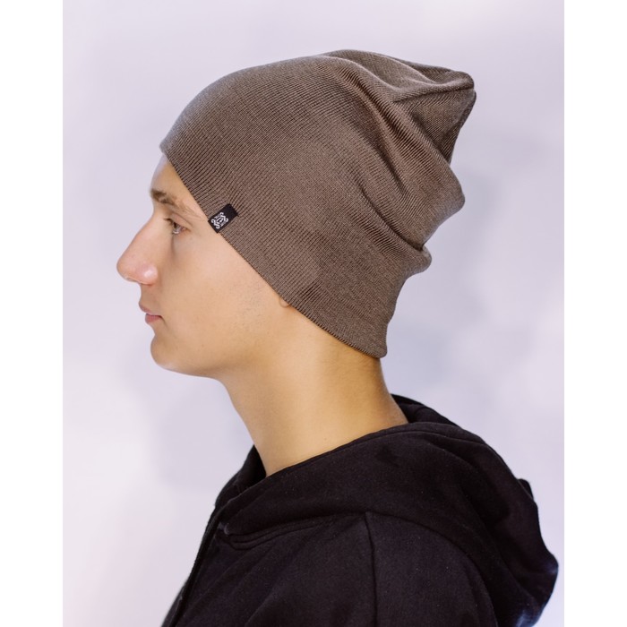 Шапка мужская демисезонная "МАКС" 818743 цвет кофе, р-р 56-58