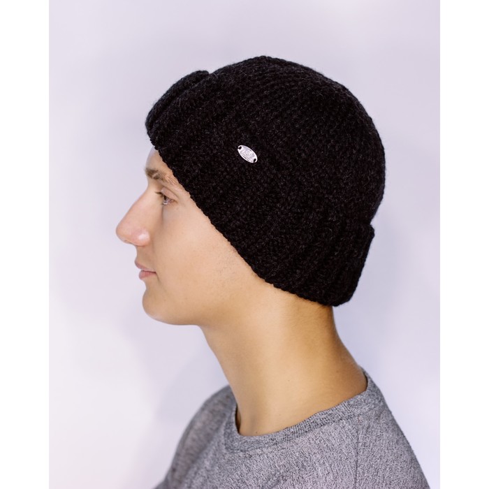 Шапка мужская демисезонная "РИККИ" 827401 цвет чёрный, р-р 56-58