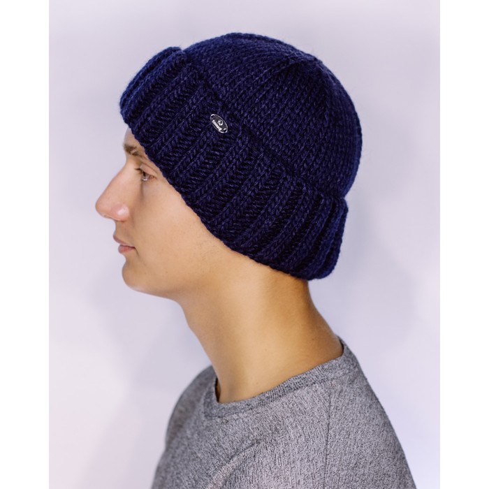 Шапка мужская демисезонная "РИККИ" 827412 цвет тёмно-синий, р-р 56-58