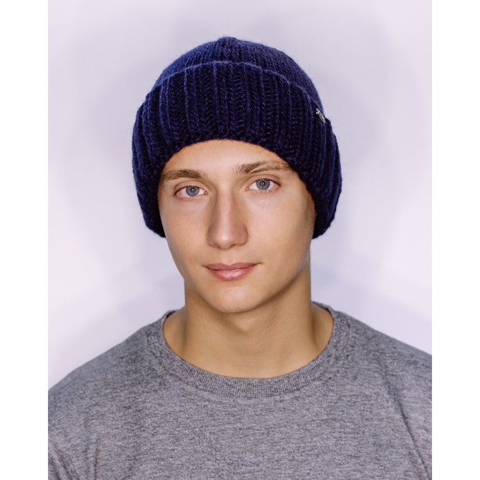 Шапка мужская демисезонная "РИККИ" 827412 цвет тёмно-синий, р-р 56-58