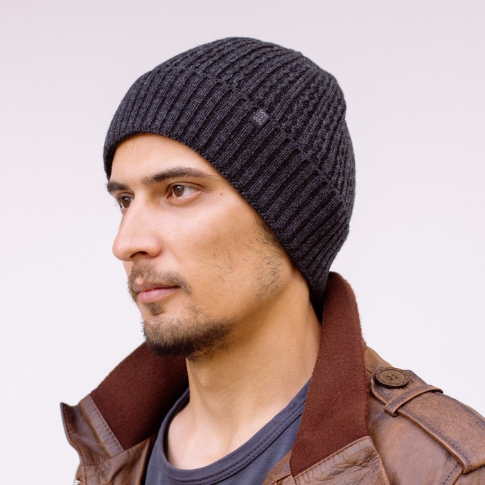 Шапка мужская демисезонная "СТОУН" 815207 цвет меланж серый, р-р 56-58