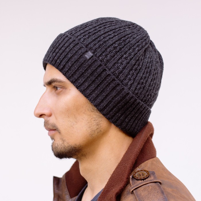 Шапка мужская демисезонная "СТОУН" 815207 цвет меланж серый, р-р 56-58