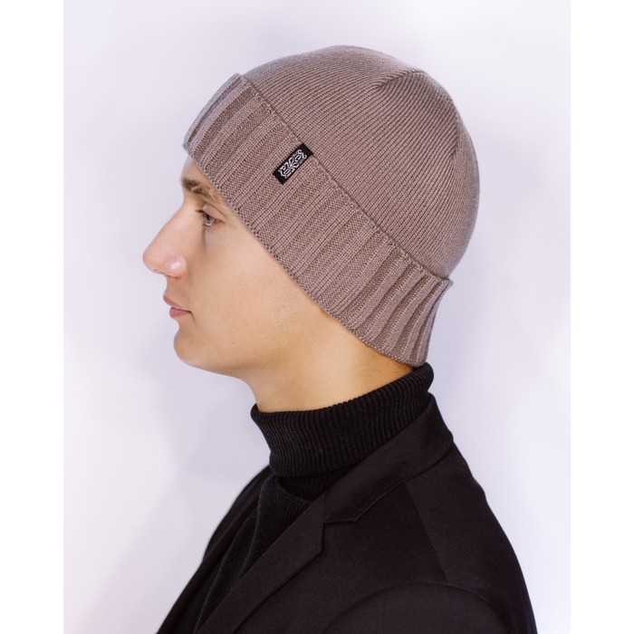 Шапка мужская демисезонная "ФОКС" 827525 цвет какао, р-р 56-58
