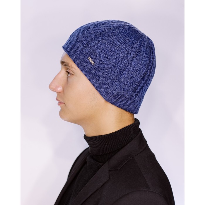 Шапка мужская демисезонная "МАЙКЛ" 827710 цвет джинсовый меланж, р-р 56-58