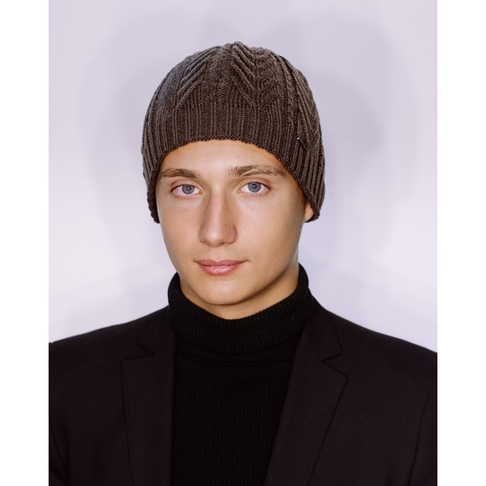 Шапка мужская демисезонная "МАЙКЛ" 827743 цвет кофе, р-р 56-58