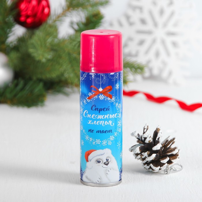 Спрей-снежные хлопья мелкие 150 мл, нетающие, цвет фуксия