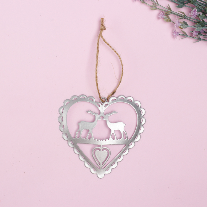 Подвеска металлическая "Новогодние чудеса", серебро, МИКС