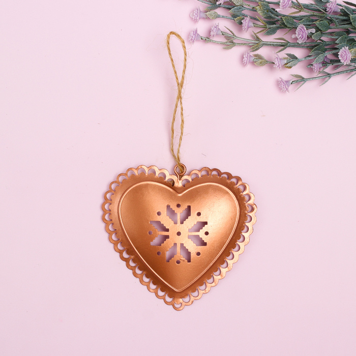 Подвеска металлическая "Новогодние чудеса", розовое золото, МИКС