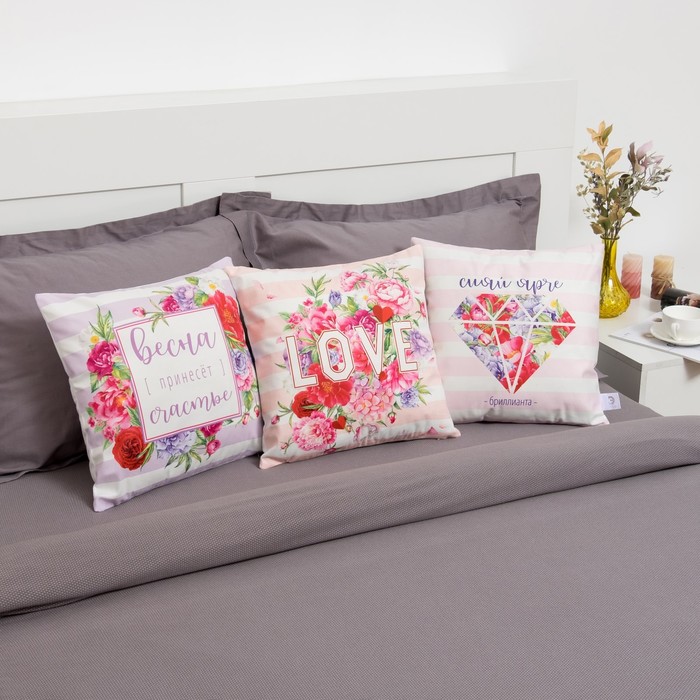 Наволочка декоративная "Этель" Весна принесет счастье 40х40 см, велюр, 100% п/э