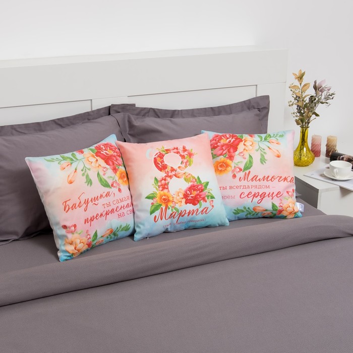 Наволочка декоративная "Этель" Бабушка 40х40 см, велюр, 100% п/э