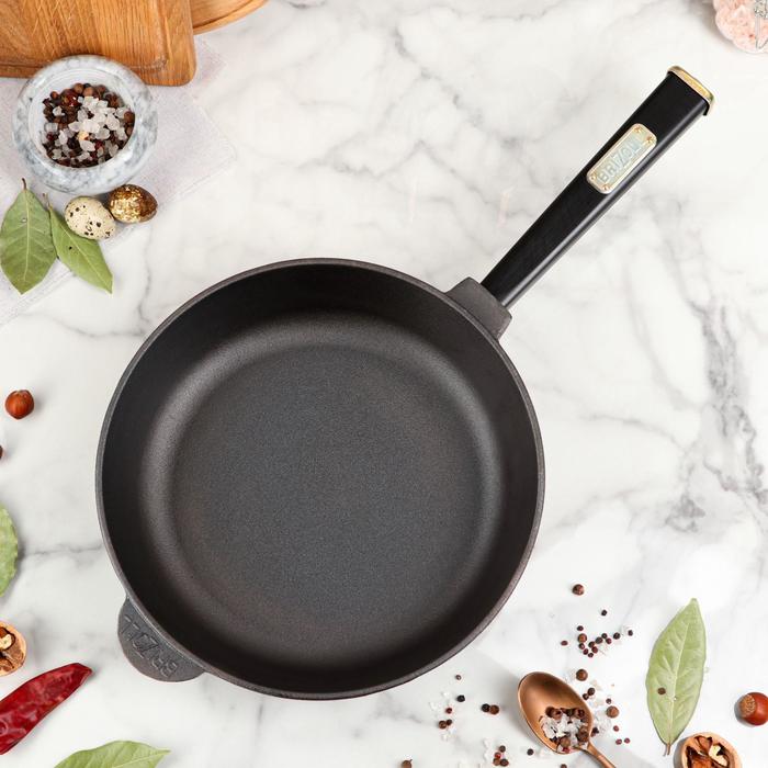 Сковорода чугунная ТМ "BRIZOLL" 260х60 мм с ручкой "Optima-Black"