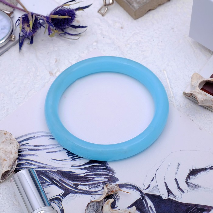 Браслет-кольцо, d=6мм "Агат" под аквамарин