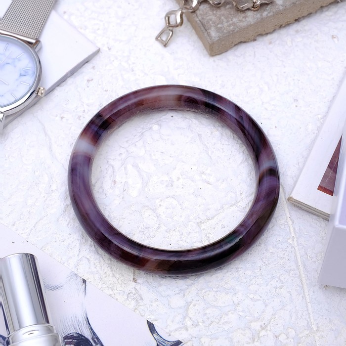 Браслет-кольцо, d=6мм "Агат" под аметист