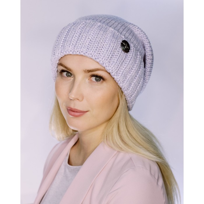 Шапка женская демисезонная "ЭММА 2" 826241 цвет голубой, р-р 56-58
