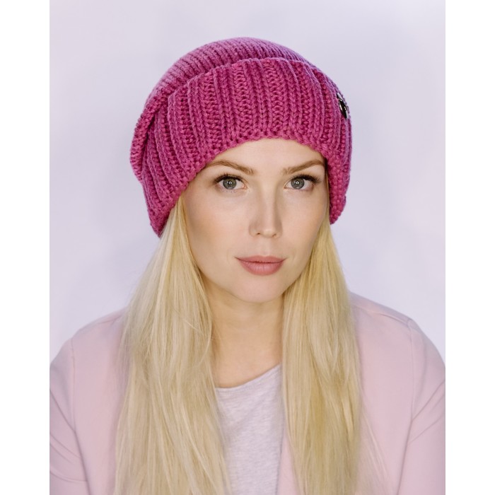 Шапка женская демисезонная "ЭММА 2" 826248 цвет фуксия, р-р 56-58