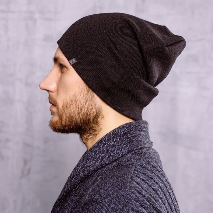 Шапка мужская демисезонная "ФЛАЕР М" 830101 цвет чёрный, р-р 56-58