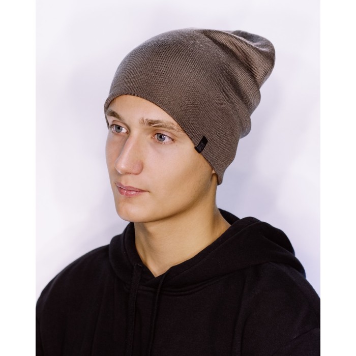 Шапка мужская демисезонная "ФЛАЕР М" 830143 цвет кофе, р-р 56-58