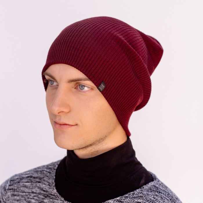 Шапка мужская демисезонная "ФРИДЕЙ М" 810219 цвет бордовый, р-р 56-58