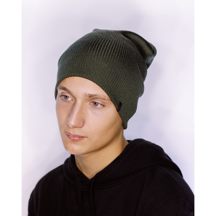 Шапка мужская демисезонная "ФРИДЕЙ М" 810220 цвет хаки, р-р 56-58