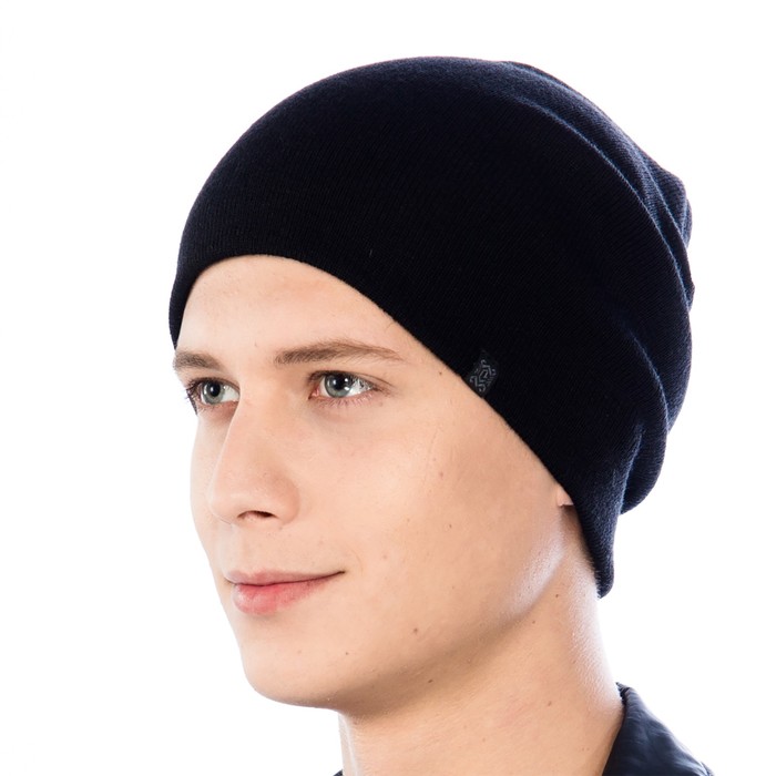 Шапка мужская демисезонная "МАКС" 818701 цвет чёрный, р-р 56-58