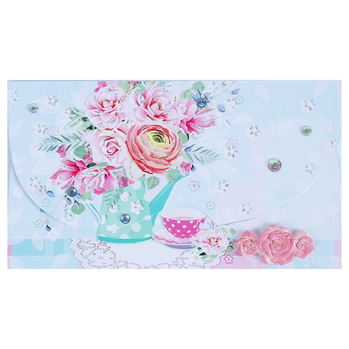 Конверт для денег "Универсальный",  ручная работа, цветы, украшения