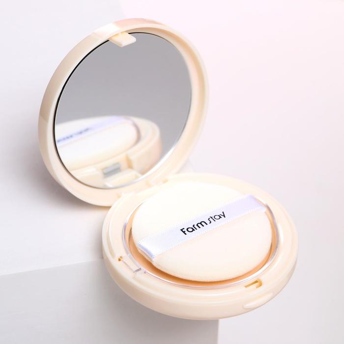 Компактная пудра двойного действия FarmStay тон №21 Светлый Беж (со сменным блоком), 13 г + 13 г 3